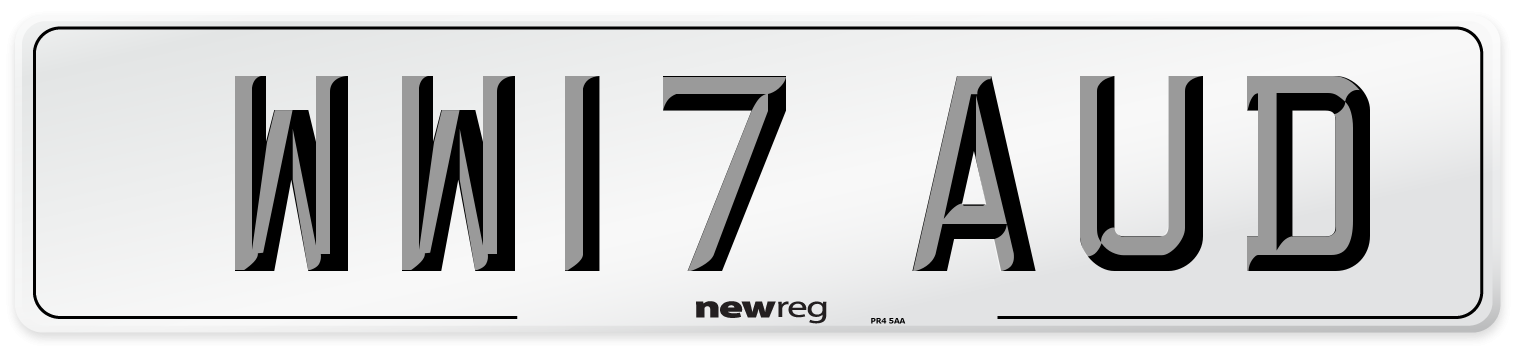 WW17 AUD Number Plate from New Reg